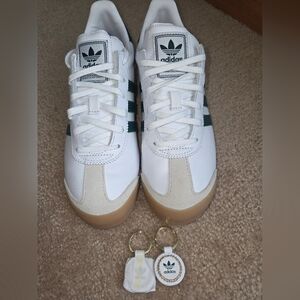 Adidas Kids White and Dark Green Sneakers